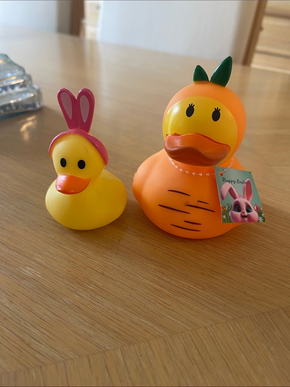 BIG CARROT RUBBER DUCKIE & BUNNY EARS DUCKIE NWT